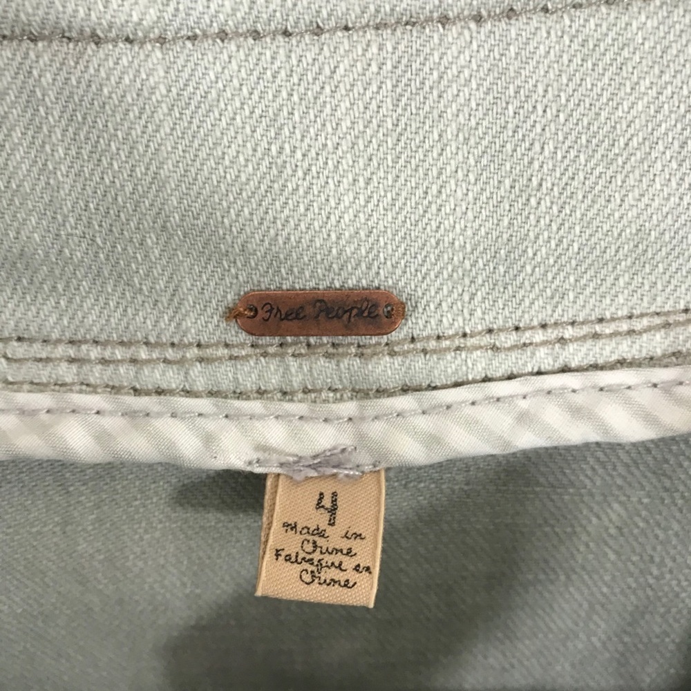 Free People Peplum denim Moto zip jacket. - Picture 3 of 10